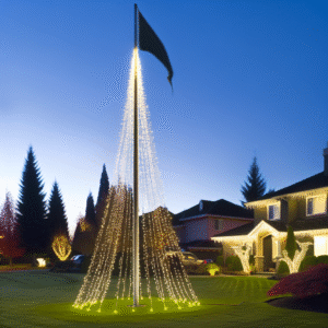 DIY Flag Pole Christmas Tree Tutorial for Your Yard