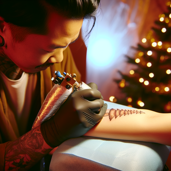 christmas tree tattoo