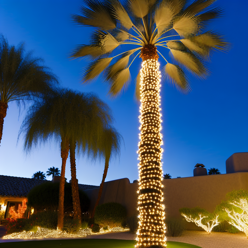 How to wrap a PALM tree with christmas lights